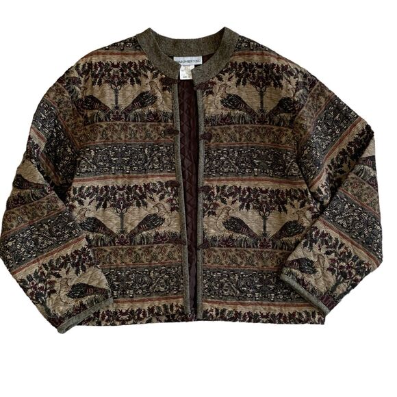 Women's Pheasants Jacket SZ 14 Quilted Wool Blend Vtg Sharon Young Quail Blazer - Picture 1 of 14